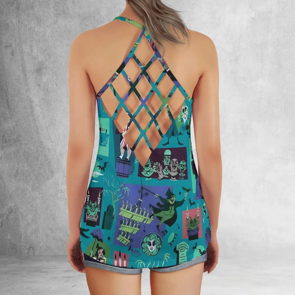 Haunted Chic Haunted Mansion Criss Cross Tank Top - 3