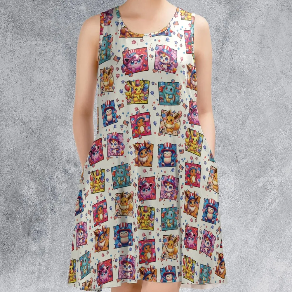 Chill The 4th Out Pokemon Sleeveless Dress - 2