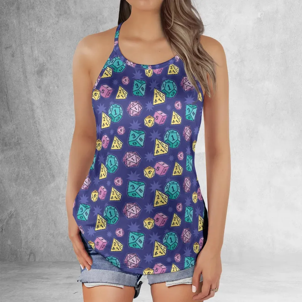 Pixel Dice DnD Criss Cross Tank Top - 2