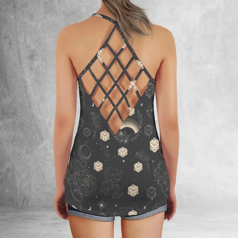 Explosion Dice DnD Criss Cross Tank Top - 3