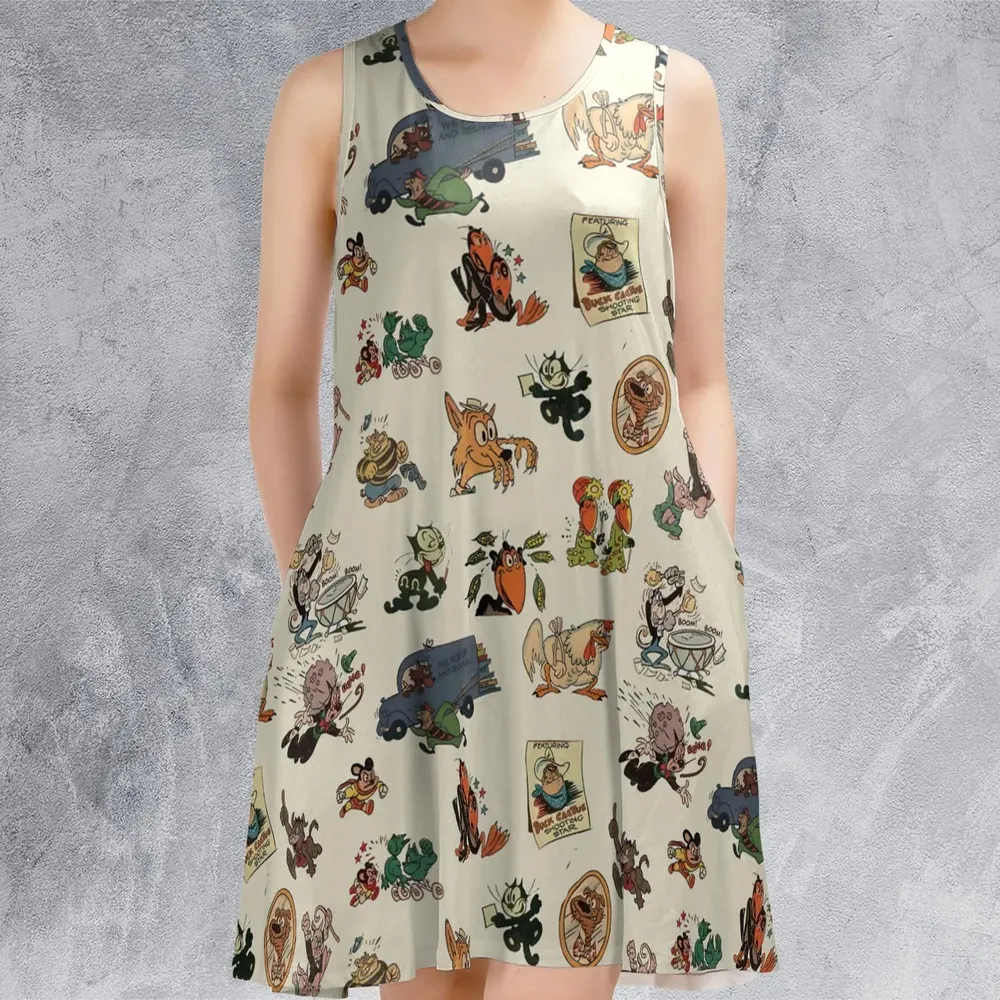 Nostalgia Terrytoons Characters Sleeveless Dress - 2