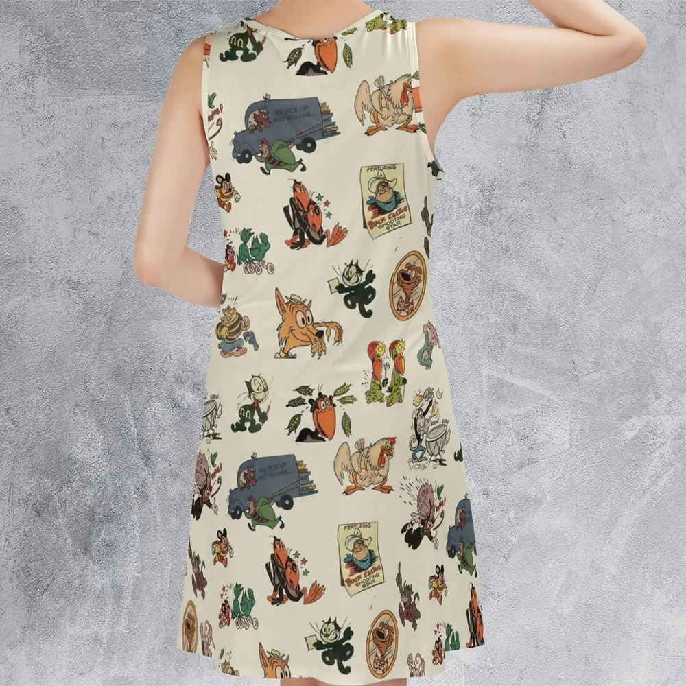 Nostalgia Terrytoons Characters Sleeveless Dress - 3