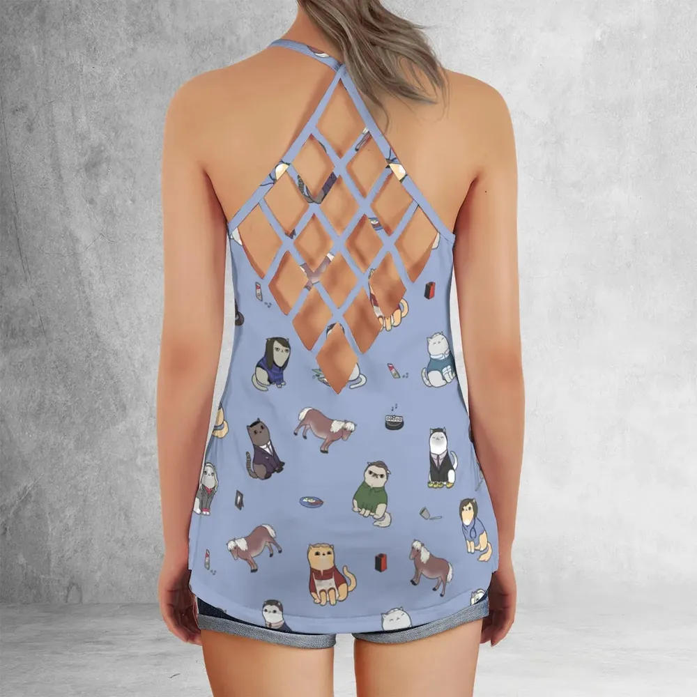 Purrs and Recreation Parks and Recreation Criss Cross Tank Top - 3