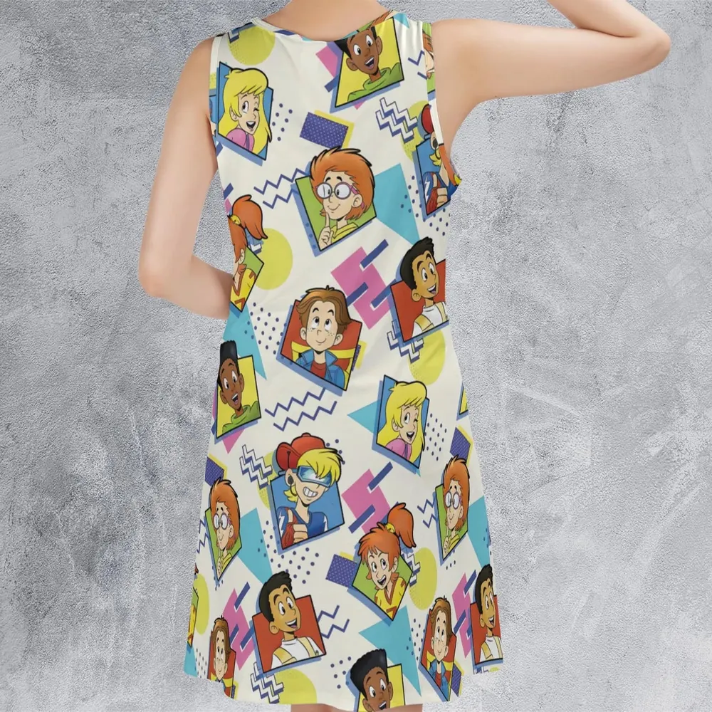 90s Pattern and Kids Club Sleeveless Dress - 3