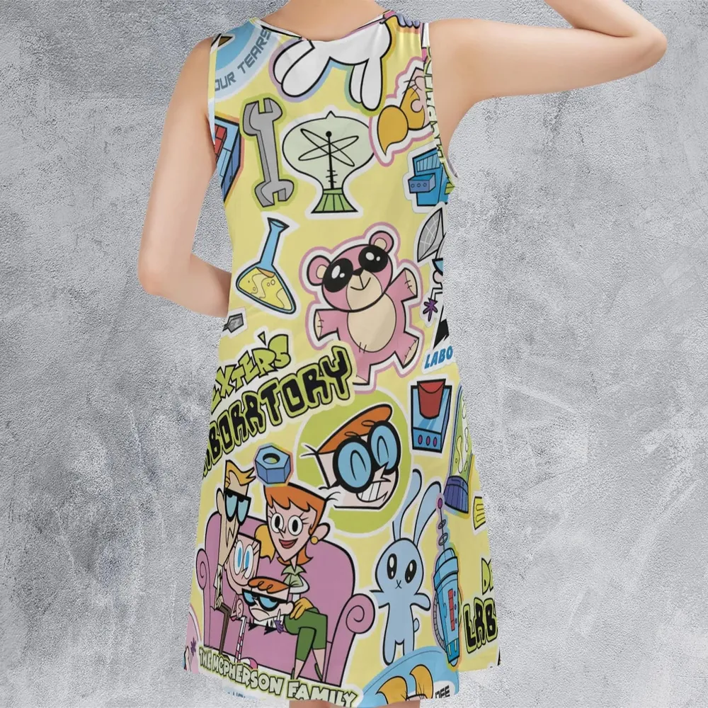 Dee Dee Mandark Dexter's Laboratory Funny Sleeveless Dress - 3