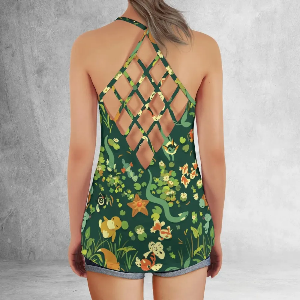 Under Water Type Pokemon Criss Cross Tank Top - 3