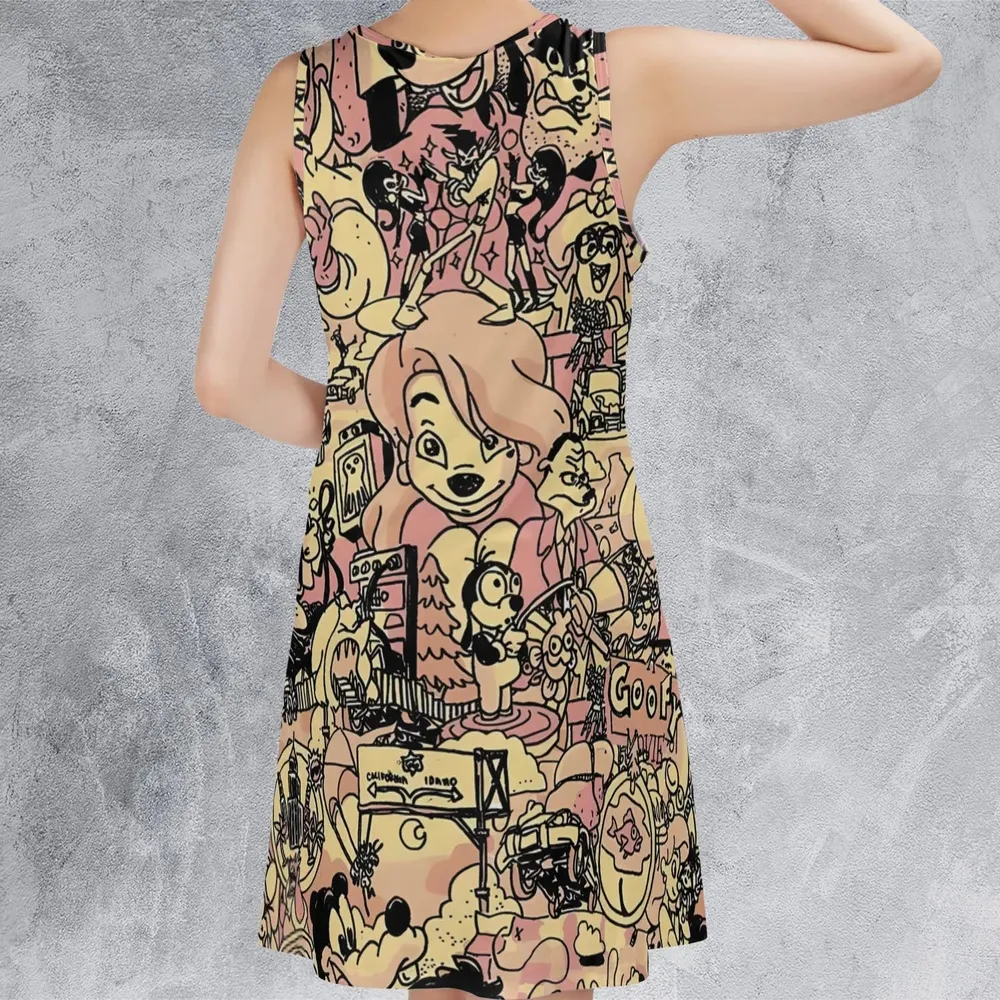 Goofy Movie Collage Sleeveless Dress - 3