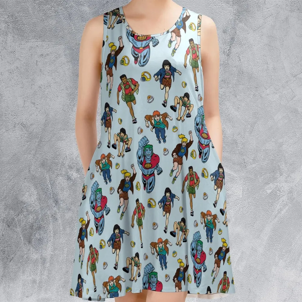 Save The Planet Captain Planet and the Planeteers Sleeveless Dress - 2