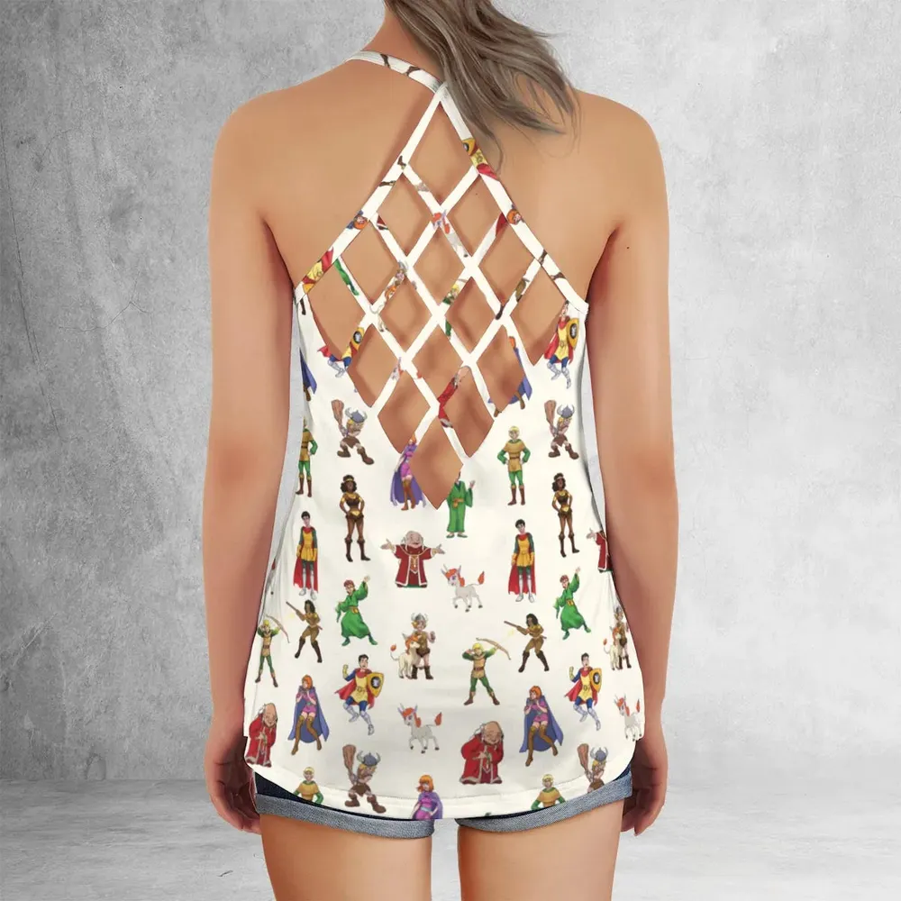 Sheila Uni Eric Diana Bobby Hank DnD Criss Cross Tank Top - 3