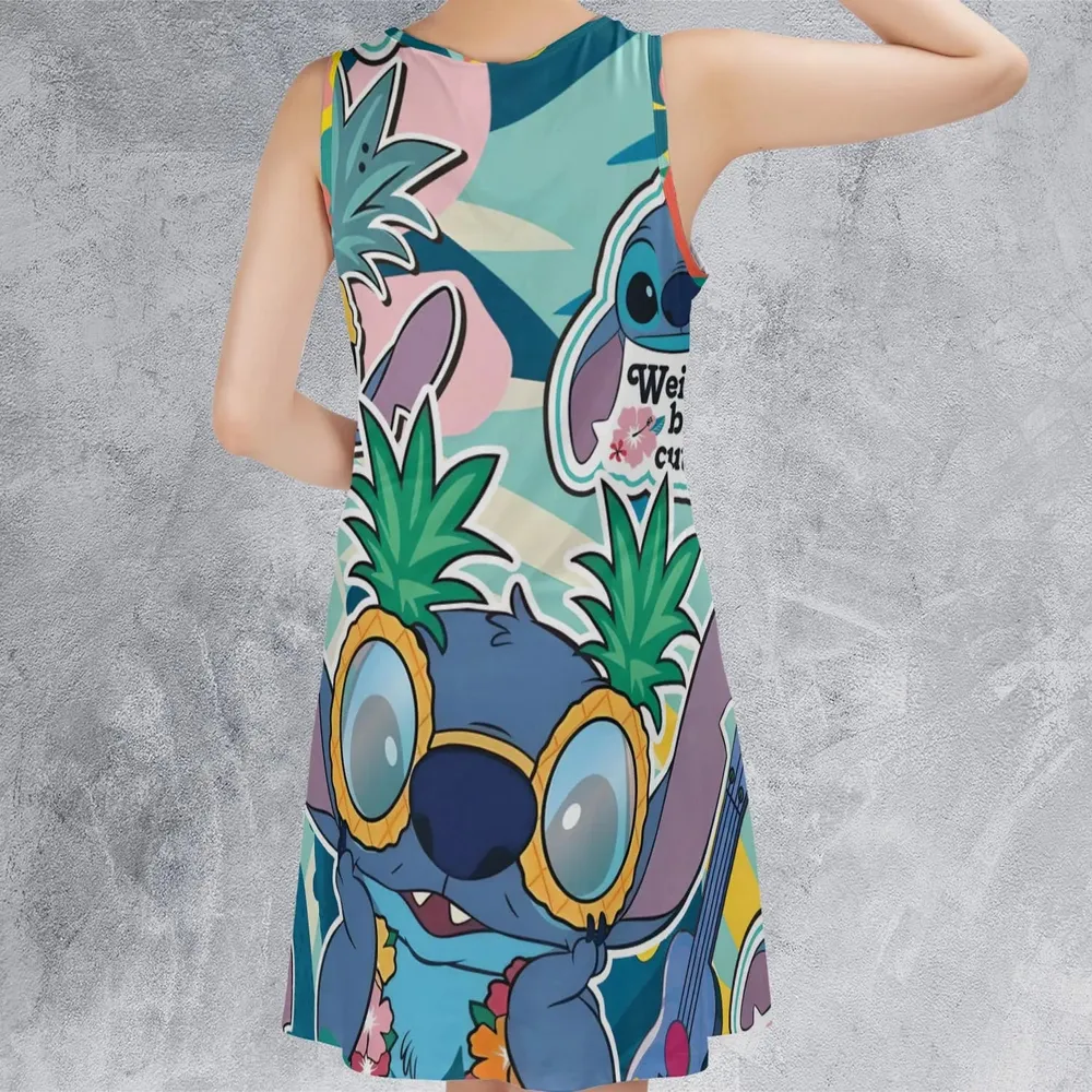 Weird But Cute Stitch Sleeveless Dress - 3