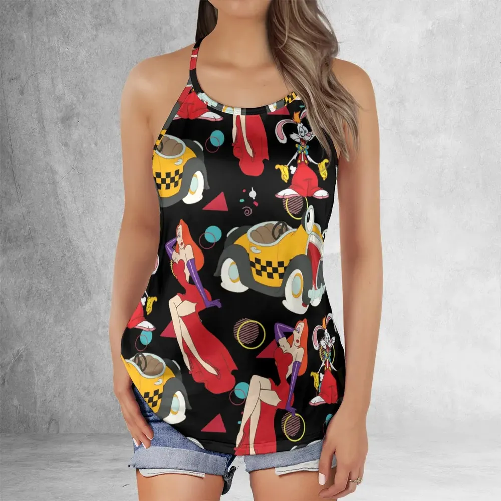 Retro 90s Jessica Rabbit Roger Rabbit Criss Cross Tank Top - 2