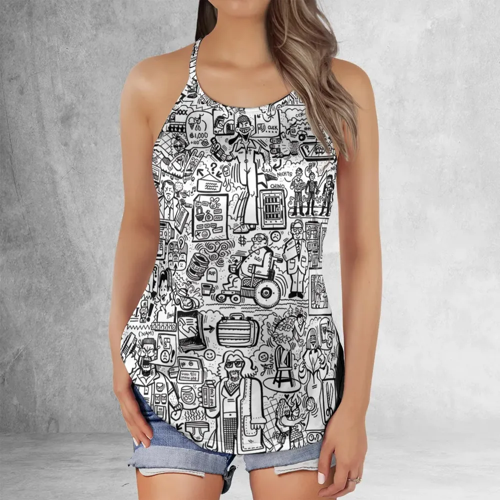 The Big Lebowski Doodles Criss Cross Tank Top - 2
