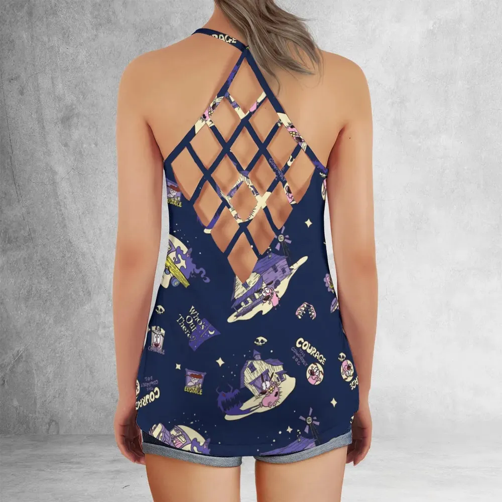 Courage the Cowardly Dog Scenic Criss Cross Tank Top - 3