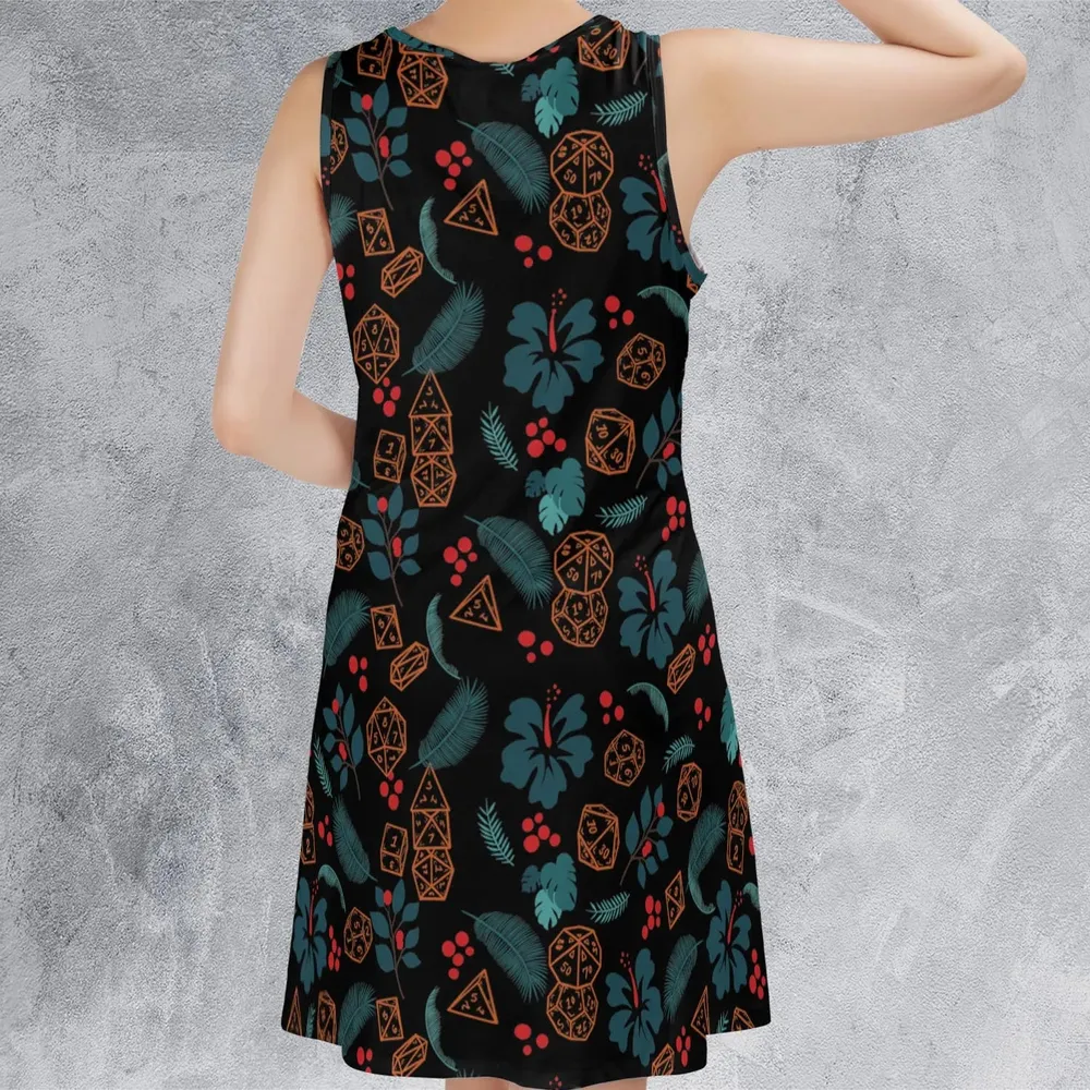 Floral Dice DnD Sleeveless Dress - 3