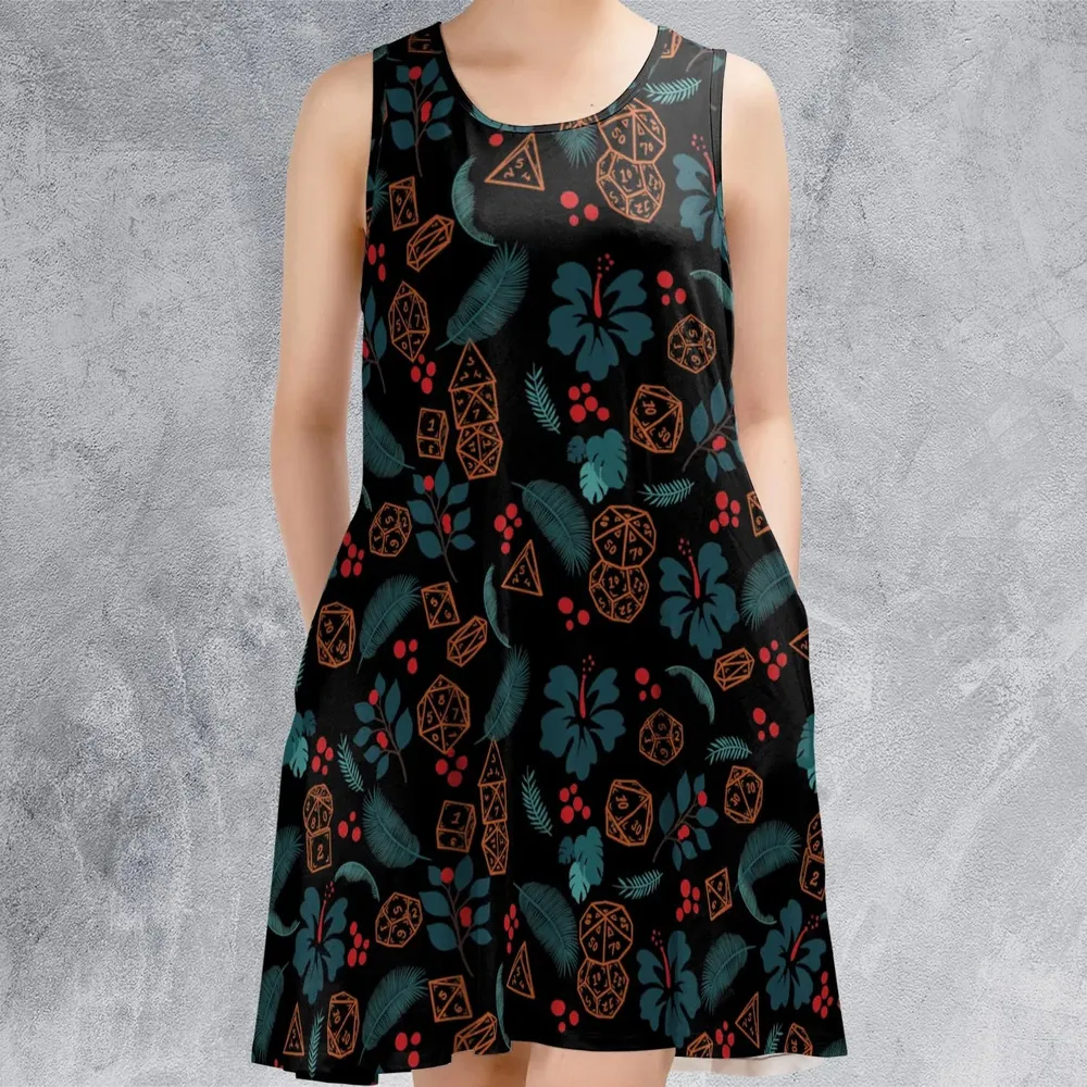 Floral Dice DnD Sleeveless Dress - 2