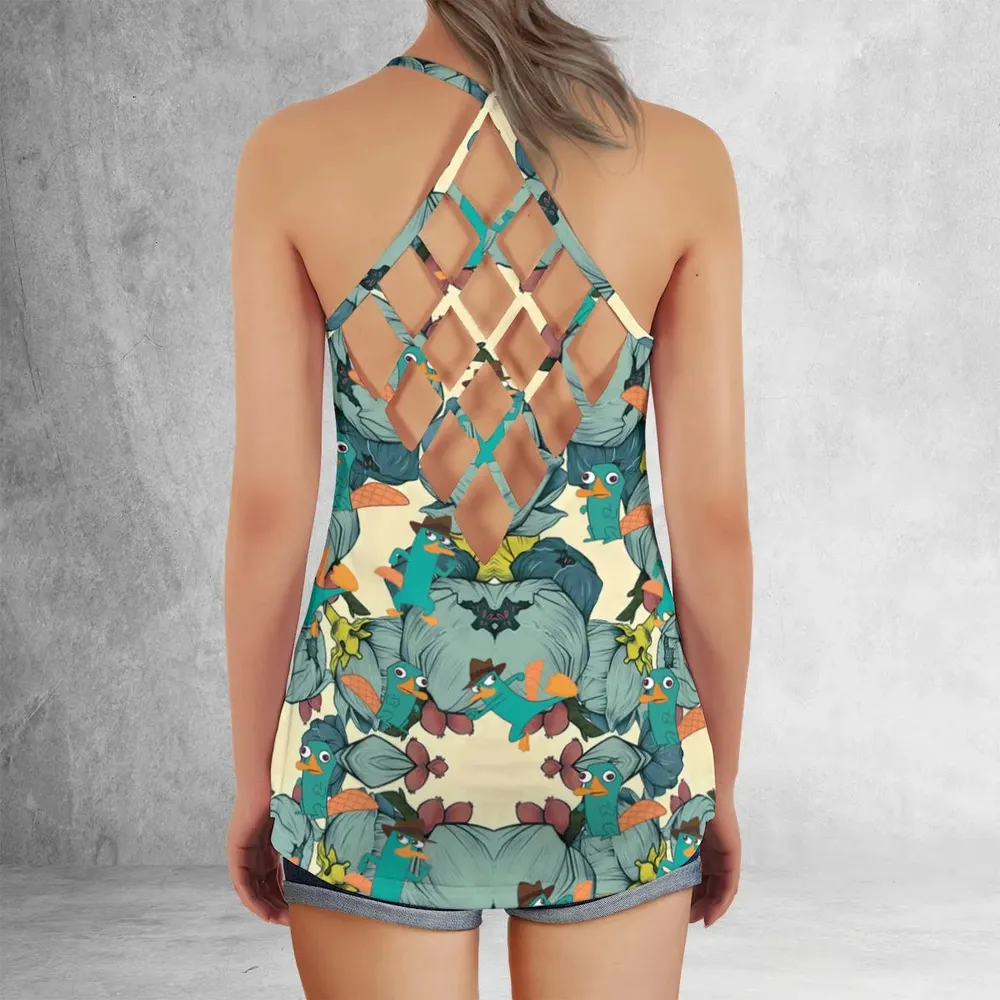 Perry The Platypus Phineas and Ferb Criss Cross Tank Top - 3