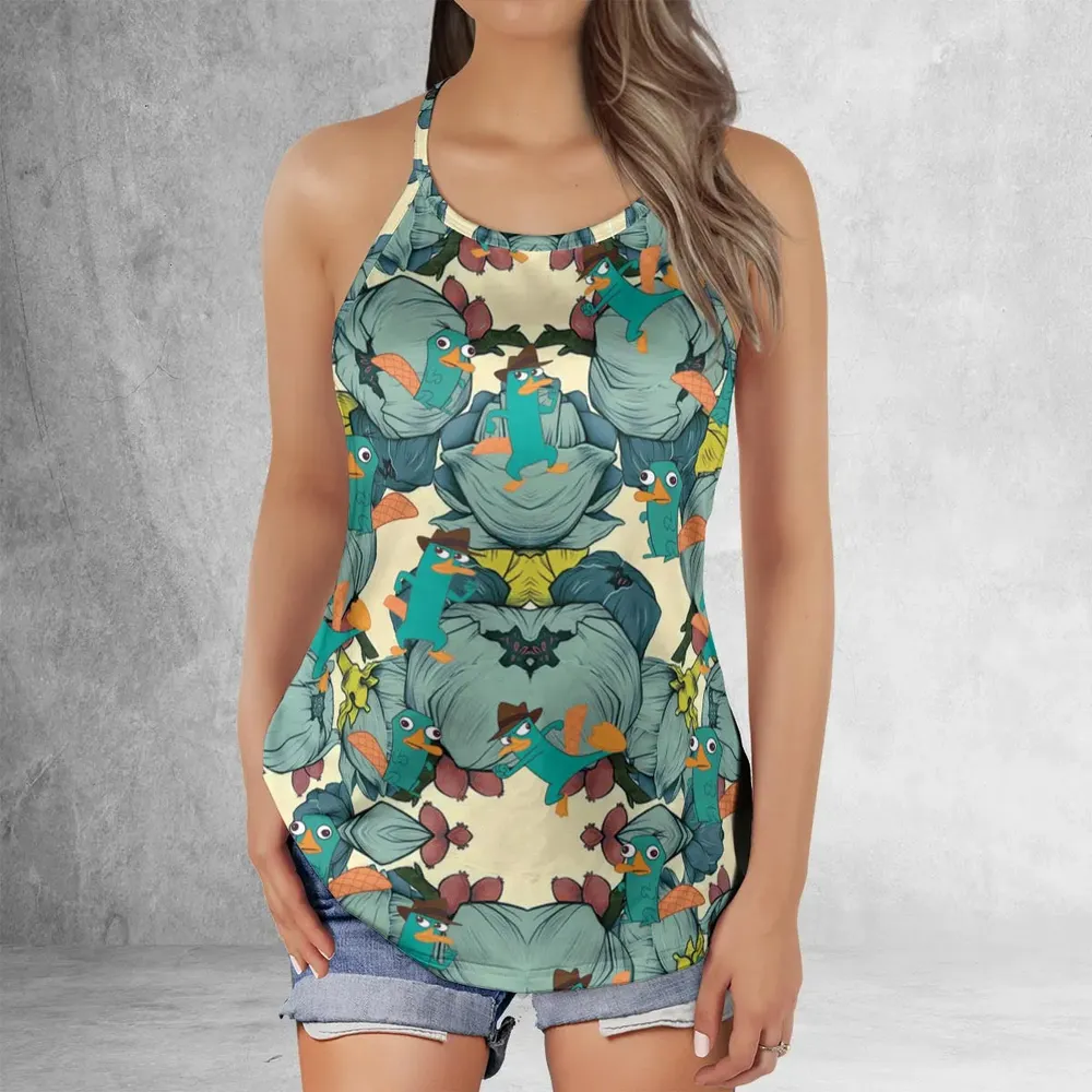 Perry The Platypus Phineas and Ferb Criss Cross Tank Top - 2
