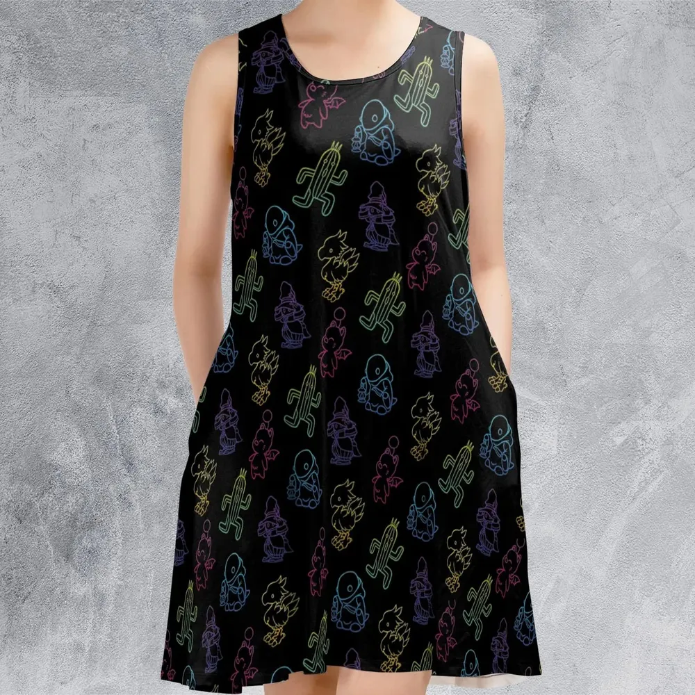 From Chocobos To Cactuars Final Fantasy Sleeveless Dress - 2