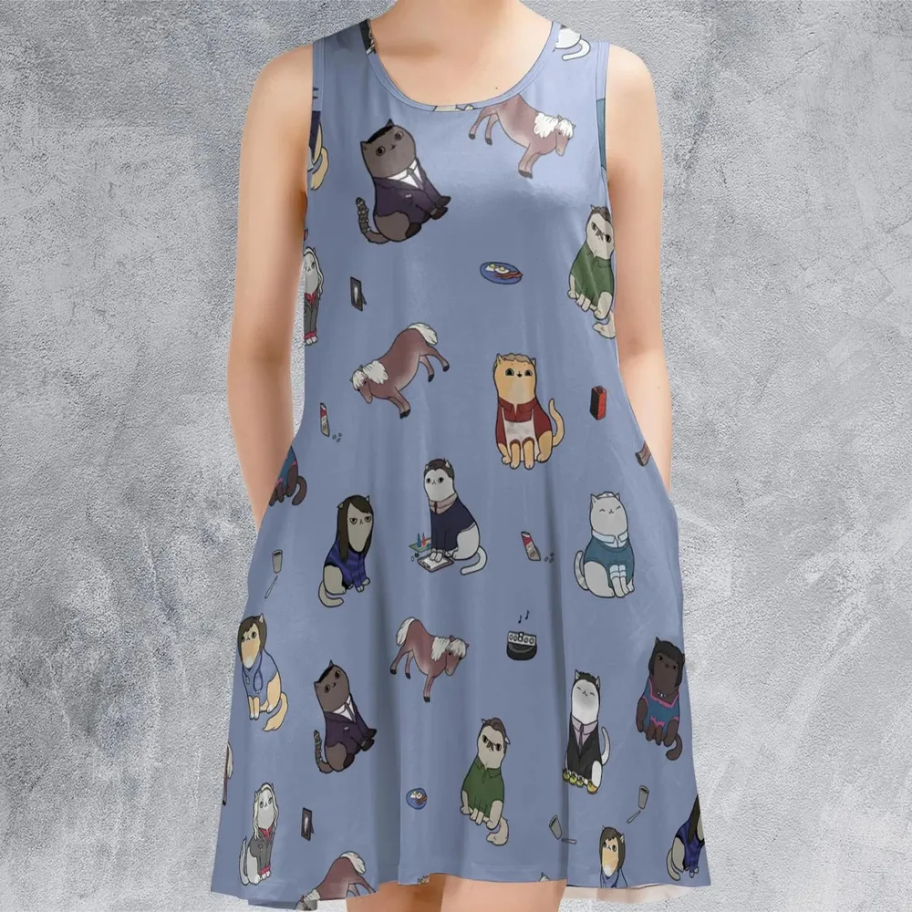 Purrs and Recreation Parks and Recreation Sleeveless Dress - 2