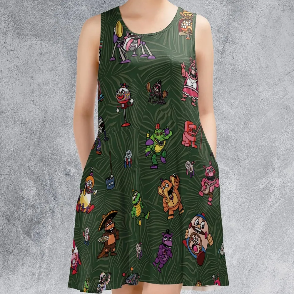 Five Nights at Freddy's Characters Sleeveless Dress - 2