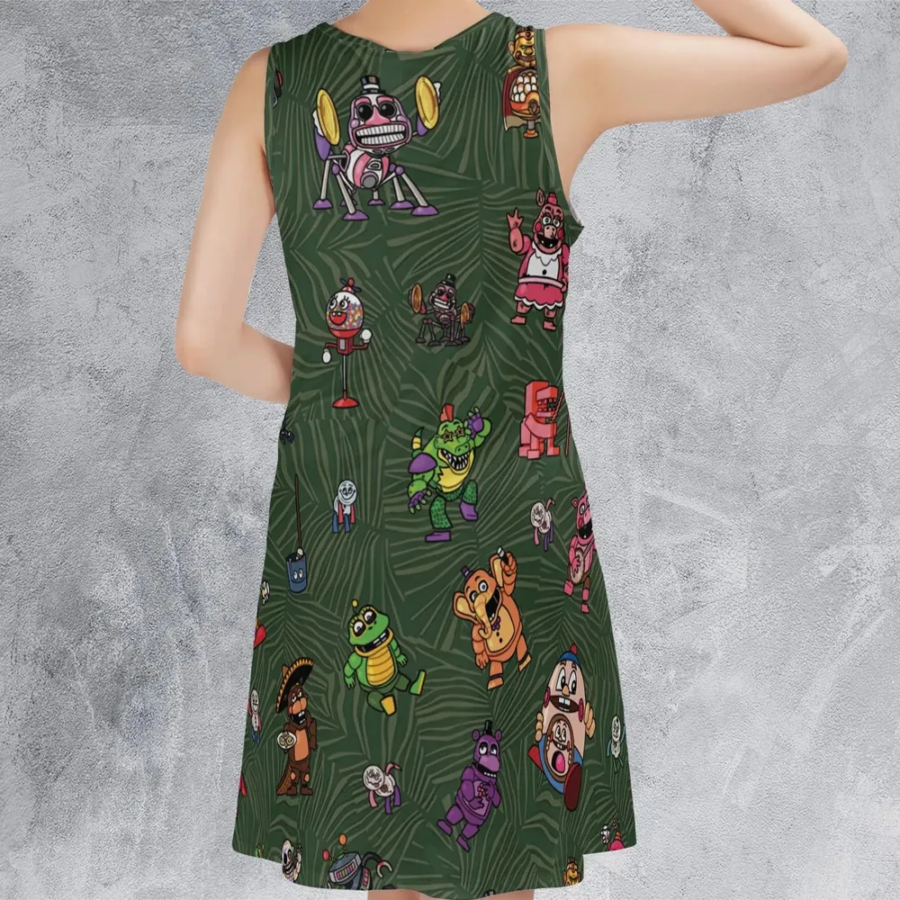Five Nights at Freddy's Characters Sleeveless Dress - 3