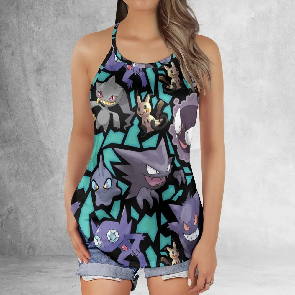 Ghost Type Pokemon Criss Cross Tank Top - 2