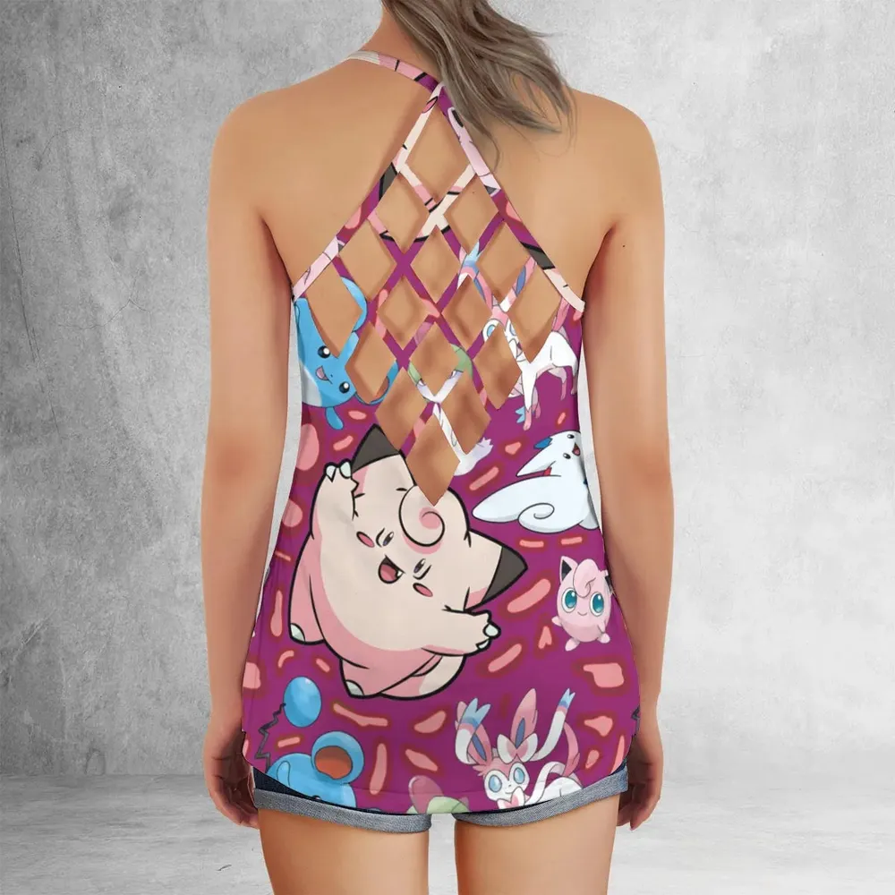 Fairy Type Pokemon Criss Cross Tank Top - 3