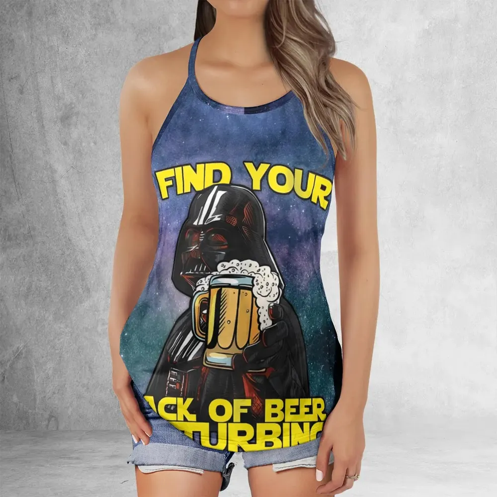 I Find Your Lack Of Beer Disturbing Cool Criss Cross Tank Top - 2