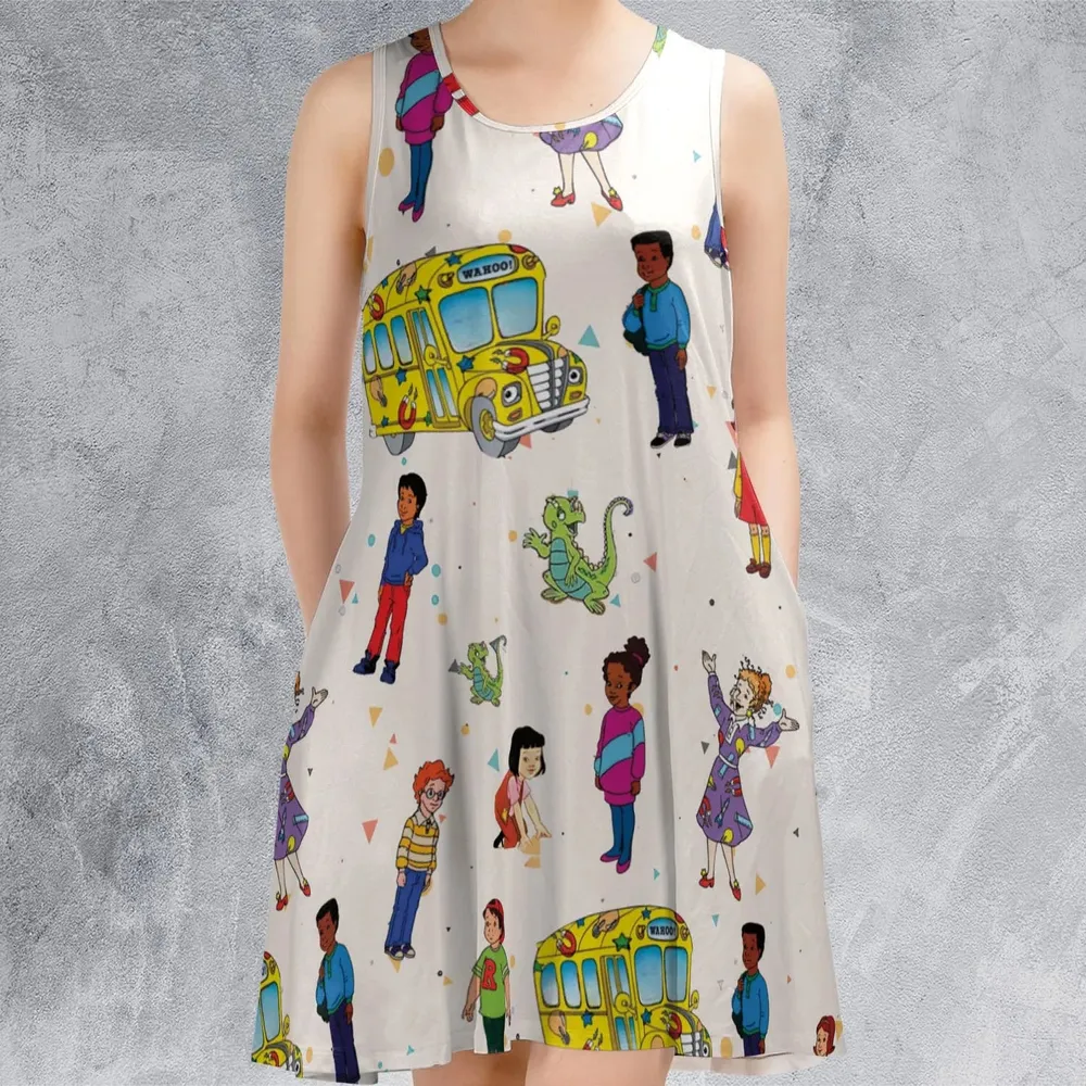 The Magic School Bus Characters Sleeveless Dress - 2