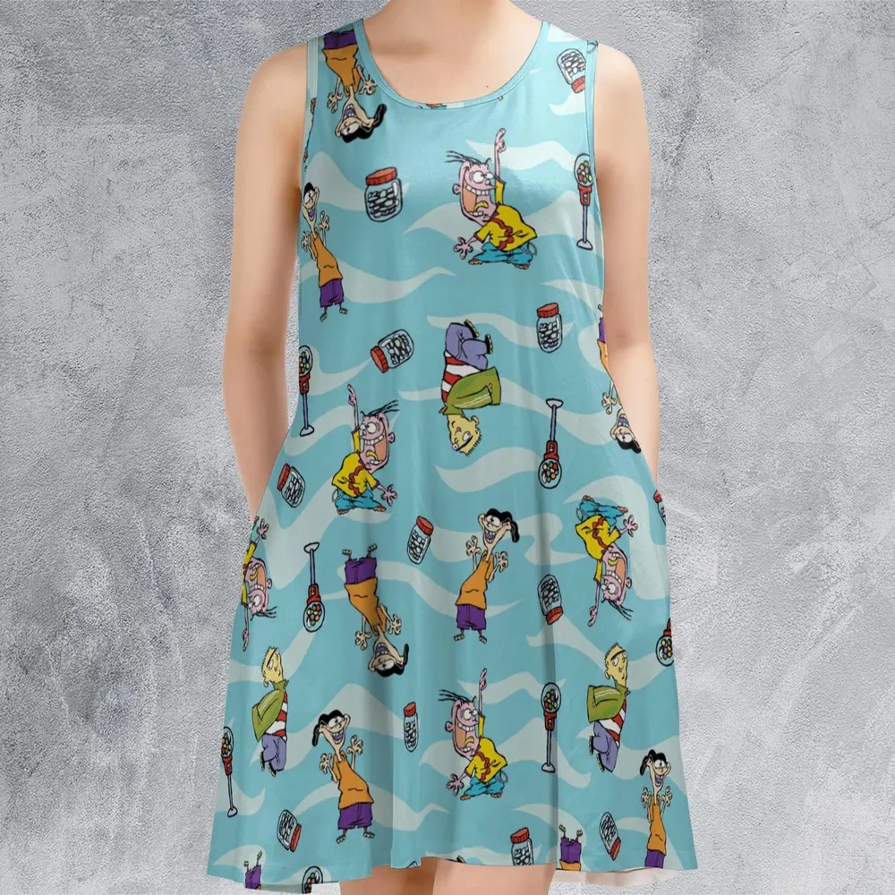 Quick Tips Regarding Ed, Edd, n Eddy Pattern Sleeveless Dress - 2