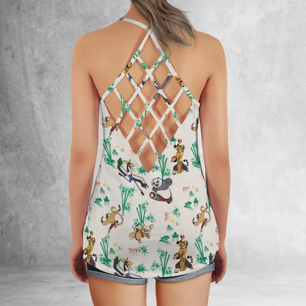 Kung Fu Panda Characters Criss Cross Tank Top - 3