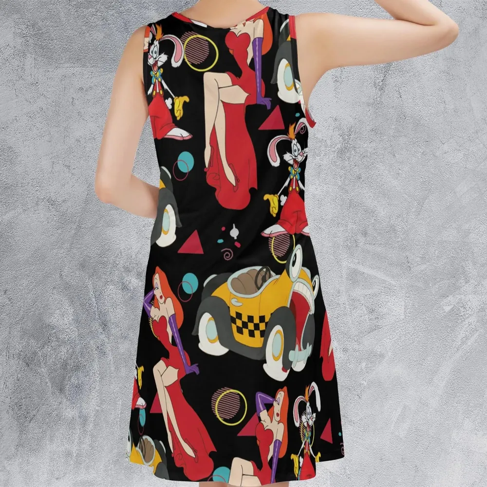 Retro 90s Jessica Rabbit Roger Rabbit Sleeveless Dress - 3