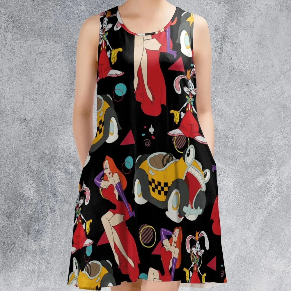 Retro 90s Jessica Rabbit Roger Rabbit Sleeveless Dress - 2