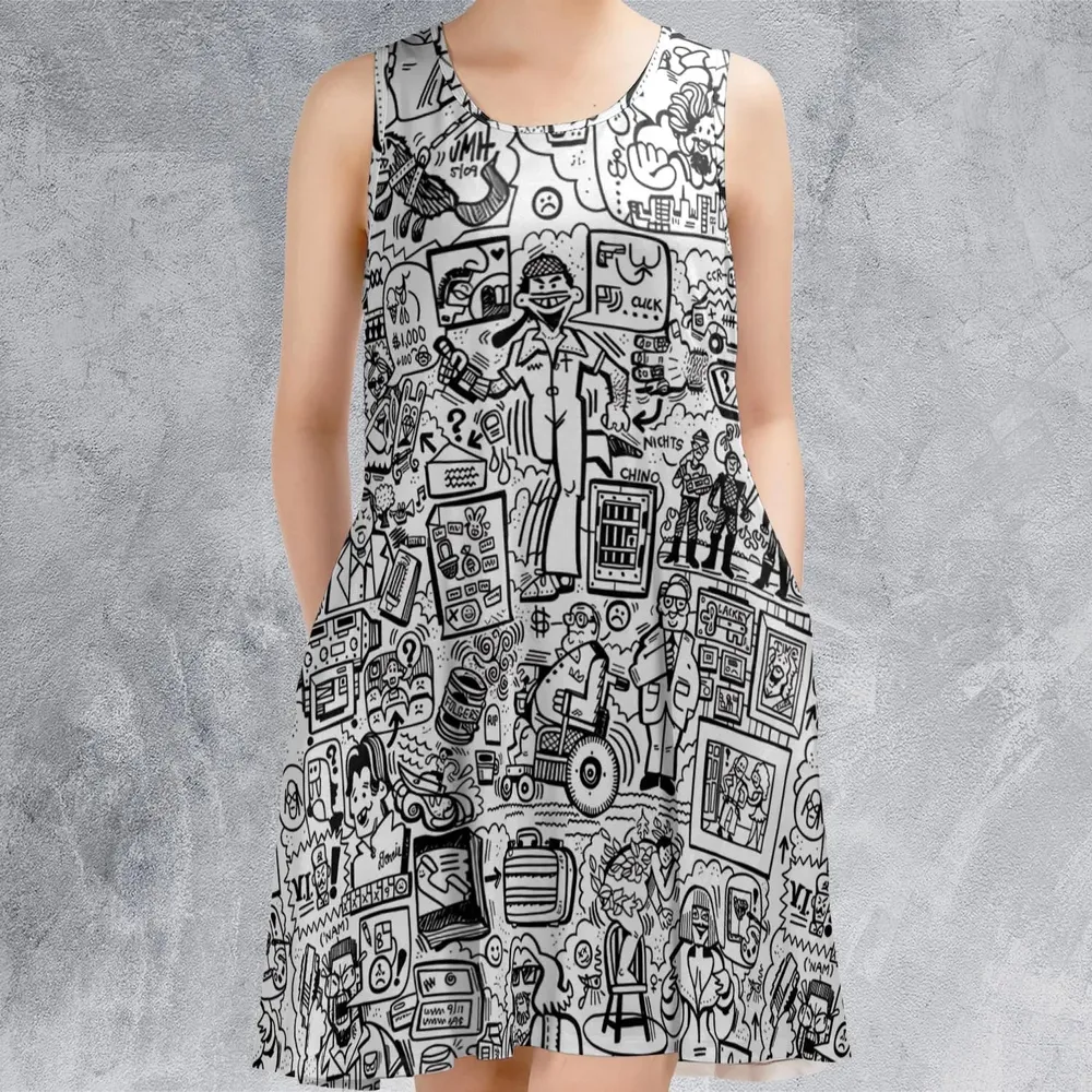 The Big Lebowski Doodles Sleeveless Dress - 2