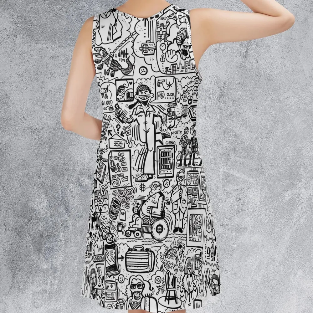 The Big Lebowski Doodles Sleeveless Dress - 3