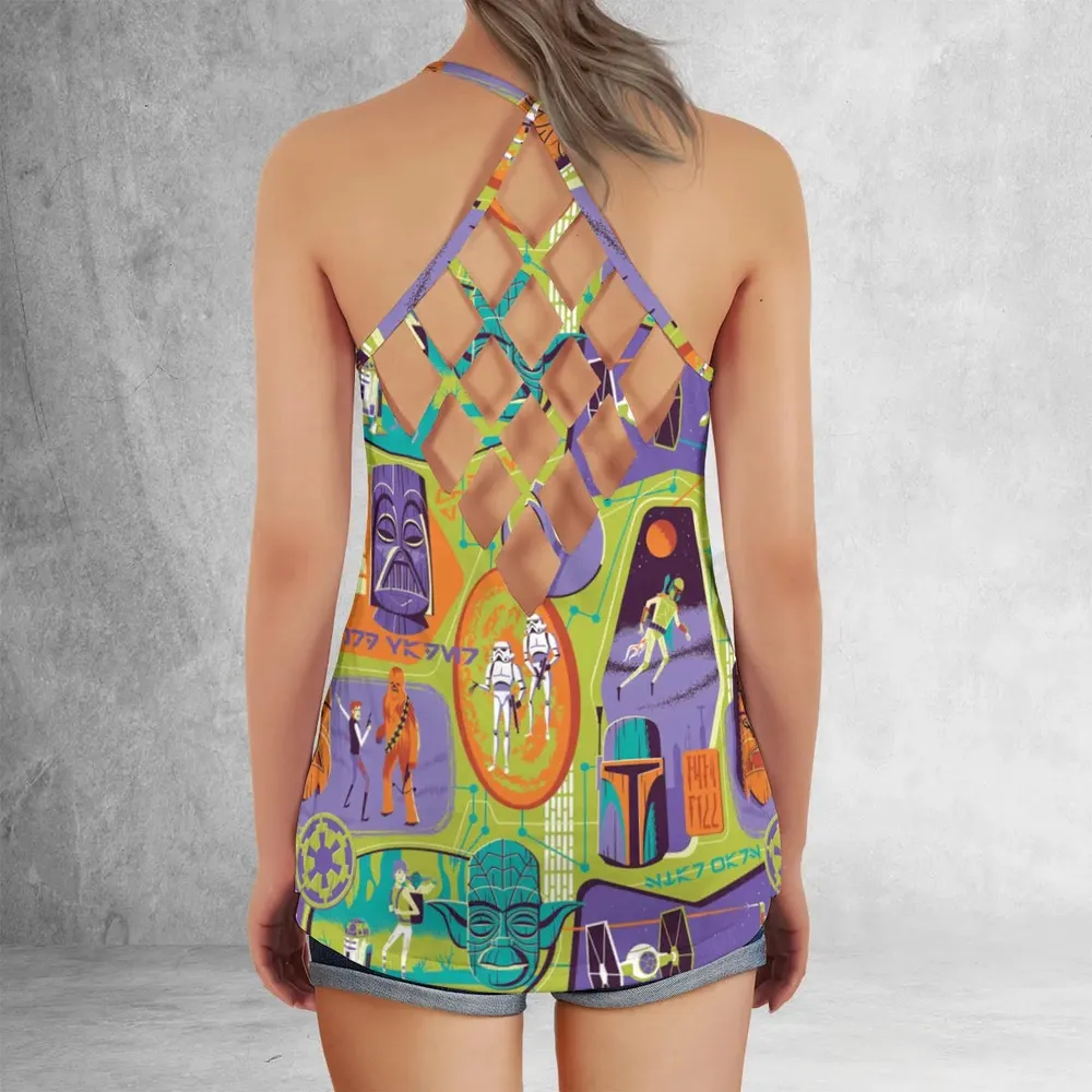 Summer Vibe Star Wars Criss Cross Tank Top - 3