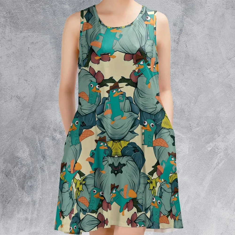 Perry The Platypus Phineas and Ferb Sleeveless Dress - 2