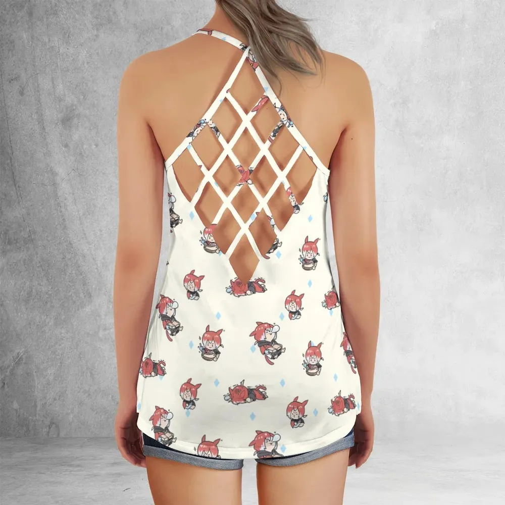 Crystal Exarch Final Fantasy Criss Cross Tank Top - 3