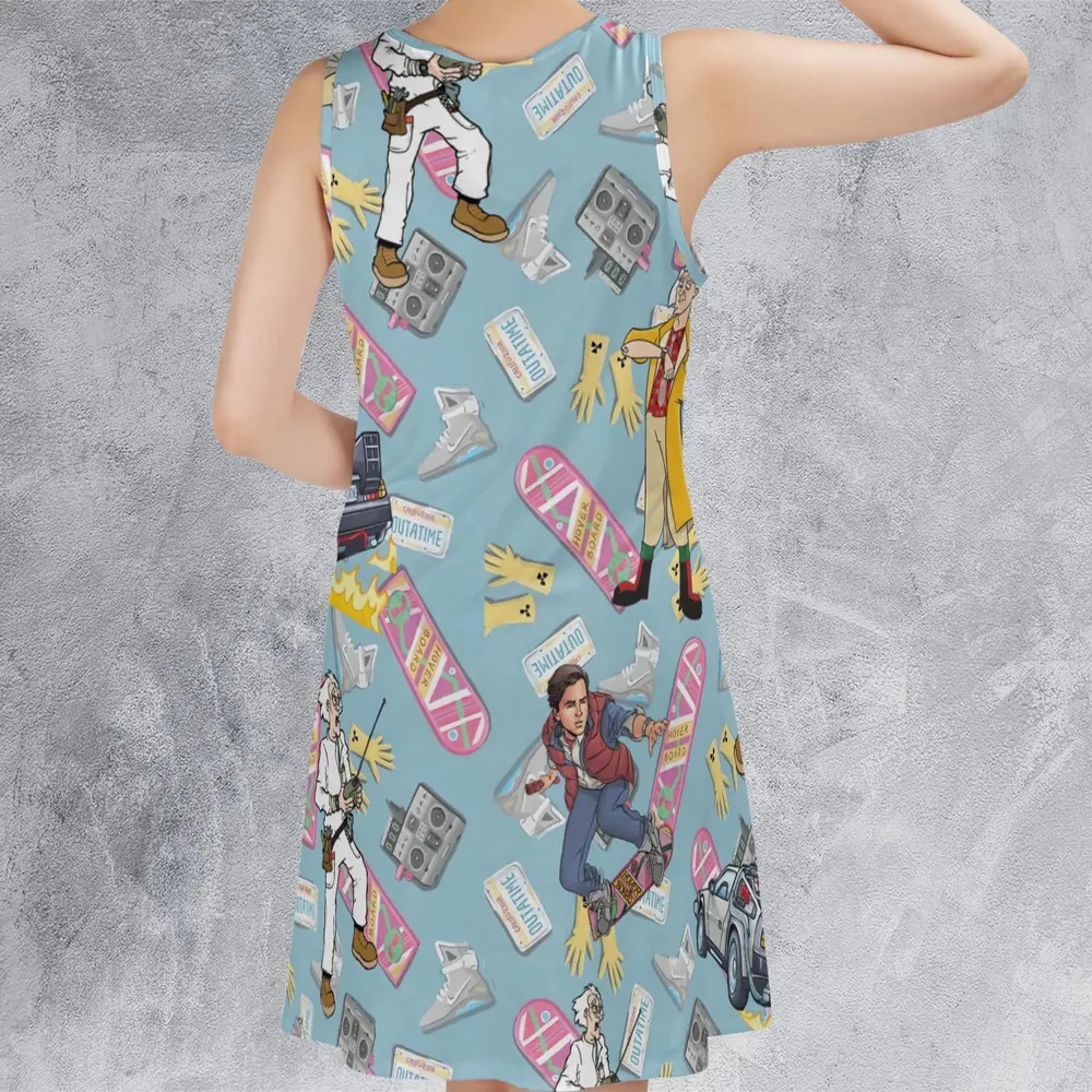 Marty McFly Dr. Emmett Brown Back To The Future Sleeveless Dress - 3