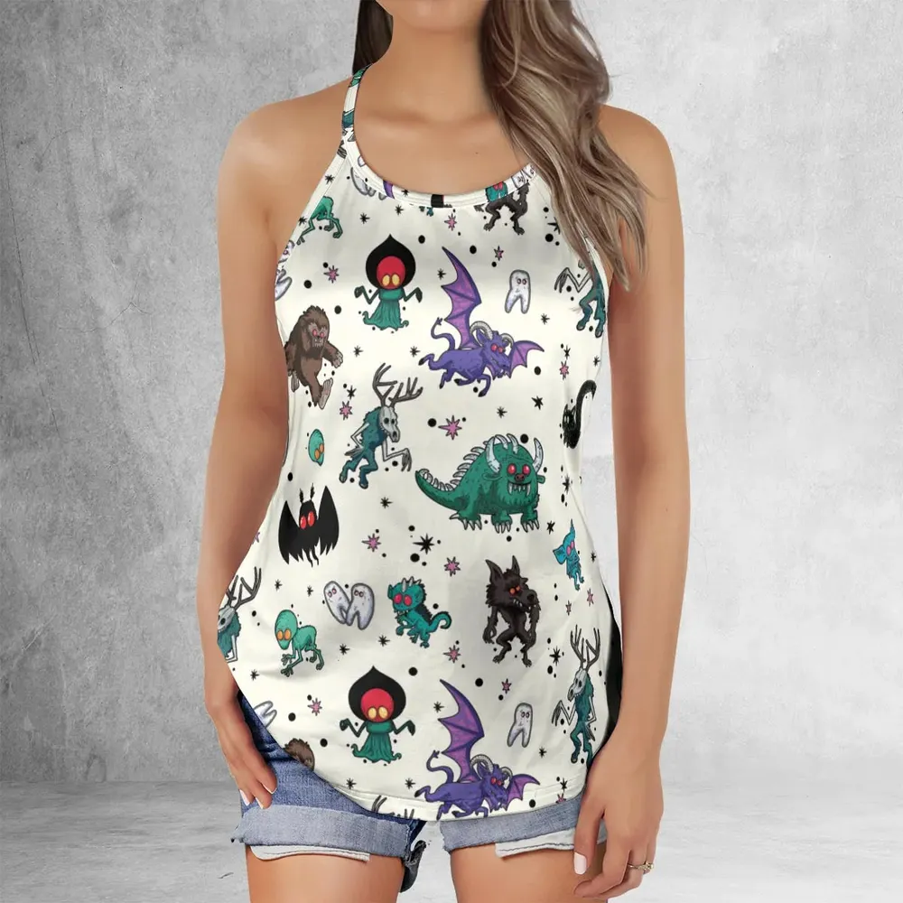 Cryptids of the Americas Cryptozoology Cryptids Monster Criss Cross Tank Top - 2