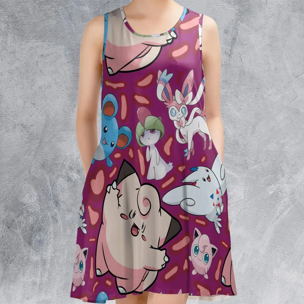 Fairy Type Pokemon Sleeveless Dress - 2