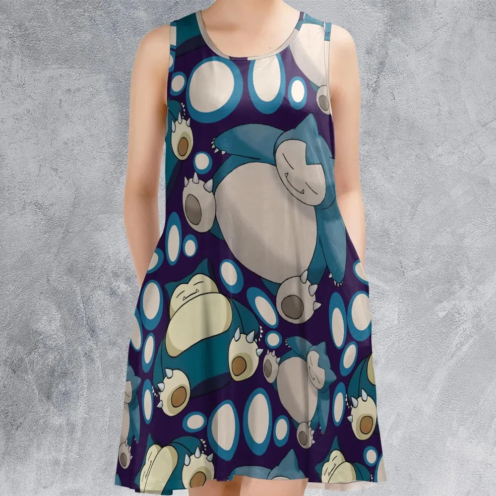 Snorlax Pokemon Sleeveless Dress - 2
