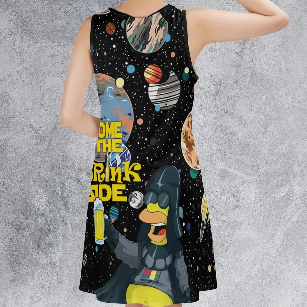 Simpson Darth Vader Welcome To The Drink Side Sleeveless Dress - 3