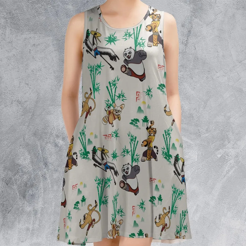 Kung Fu Panda Characters Sleeveless Dress - 2