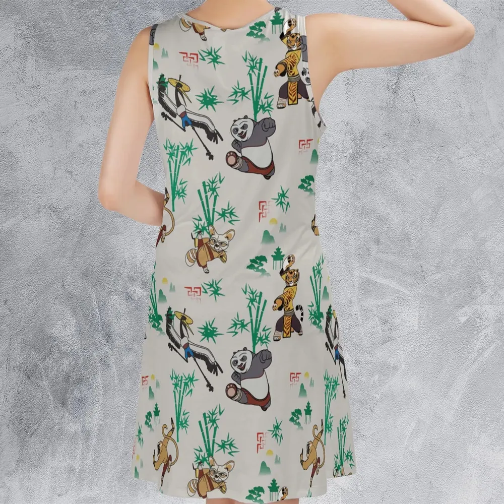 Kung Fu Panda Characters Sleeveless Dress - 3