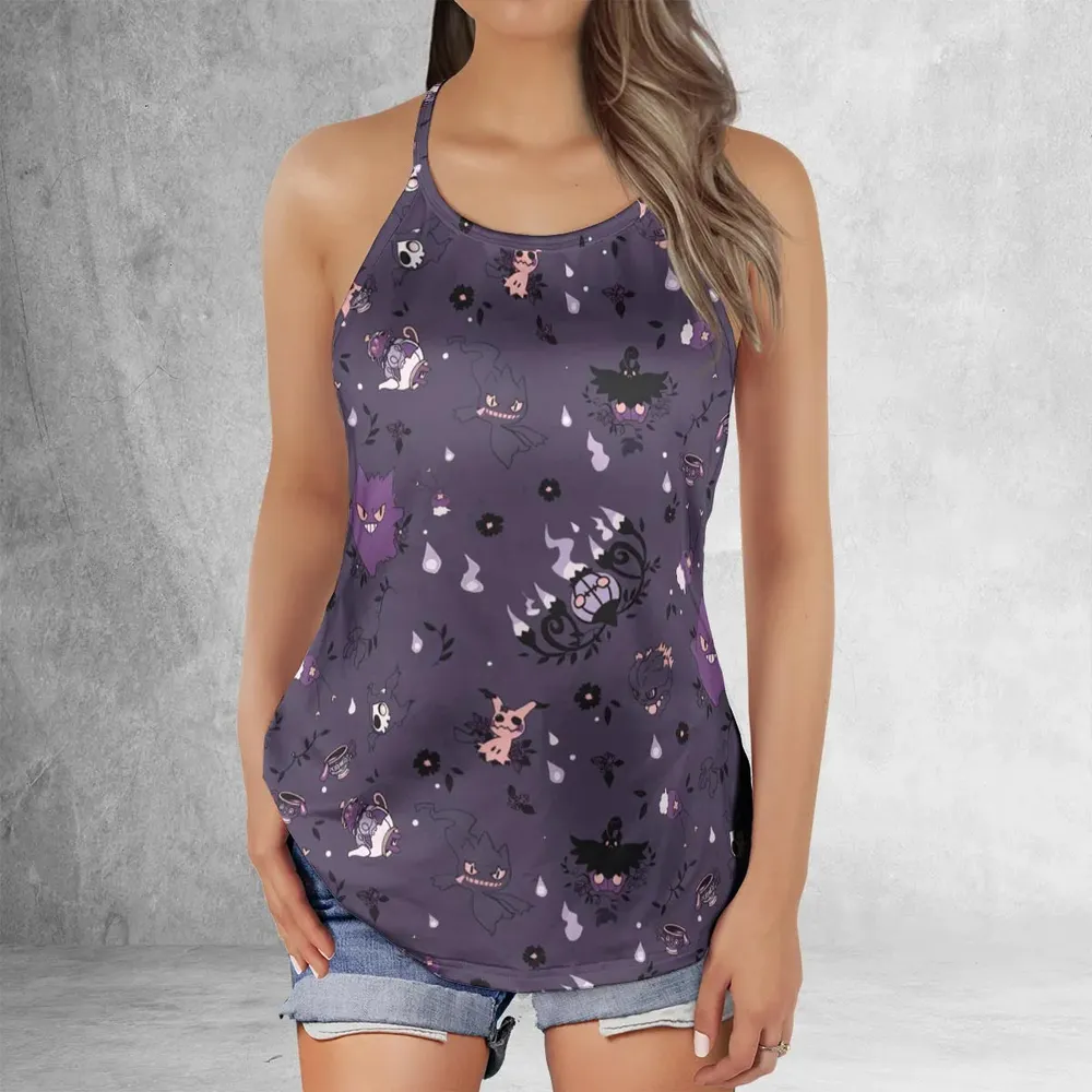 Pokemon Ghost-typen Gengar Banette Litwick Mismagius Criss Cross Tank Top - 2