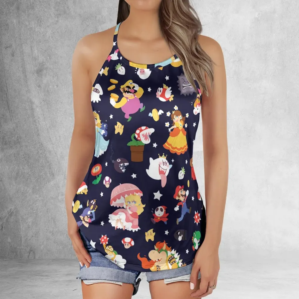 Mushroom Kingdom Super Mario Criss Cross Tank Top - 2