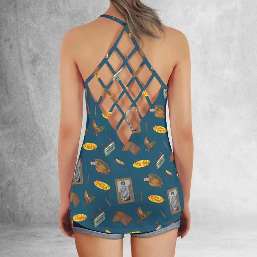 Seinfeld Kramer Icons Pop Culture Criss Cross Tank Top - 3
