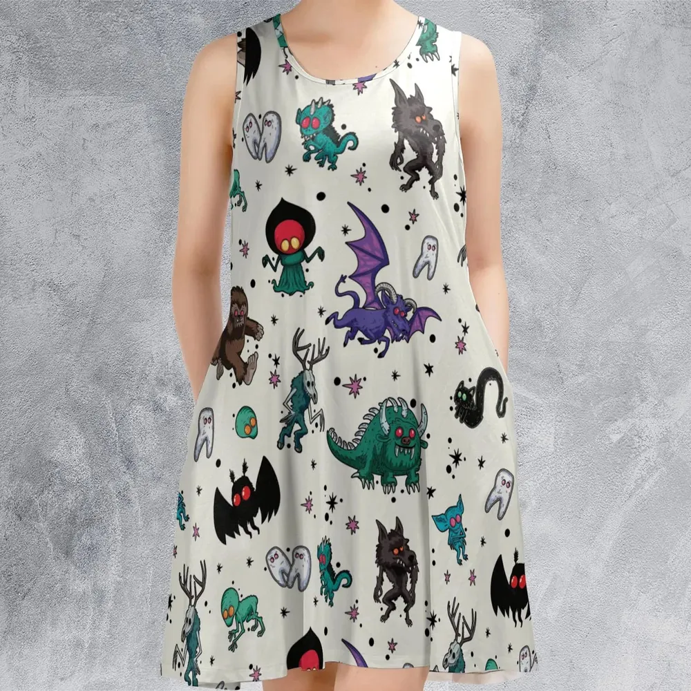 Cryptids of the Americas Cryptozoology Cryptids Monster Sleeveless Dress - 2