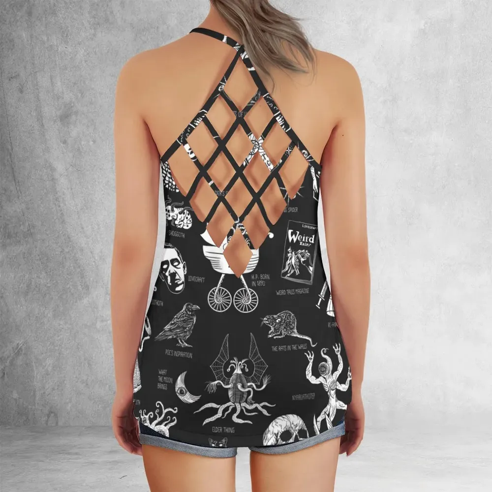 H.P. Lovecraft Monsters Criss Cross Tank Top - 3